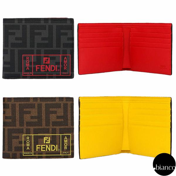 関税込FENDI FFロゴ モノグラム WALLET 二つ折財布 プレゼントに 7M0169A7SB